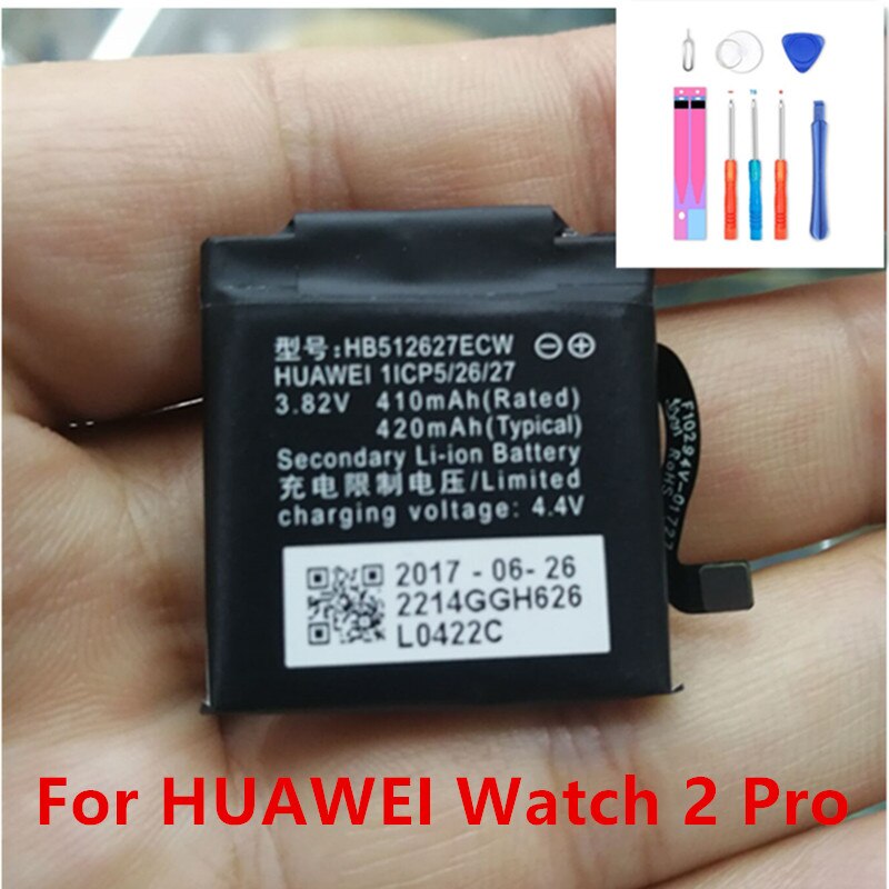 Batterij HB442528EBC HB512627ECW Voor Huawei Horloge 1 Watch1 Voor Huawei Horloge 2 Pro 4G EO-DLXXU Horloge Gt LEO-B09 + Gereedschap: HUAWEI Watch 2 Pro