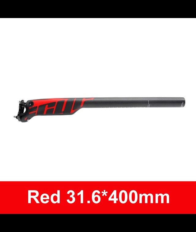 Bike Full Carbon Fiber Seat Post MTB Mountain Bike Road Bicycle Ultralight Seat Tube 27.2/30.9/31.6mm*350mm/400mm Bike Seatpost: 31.6x400mm Red