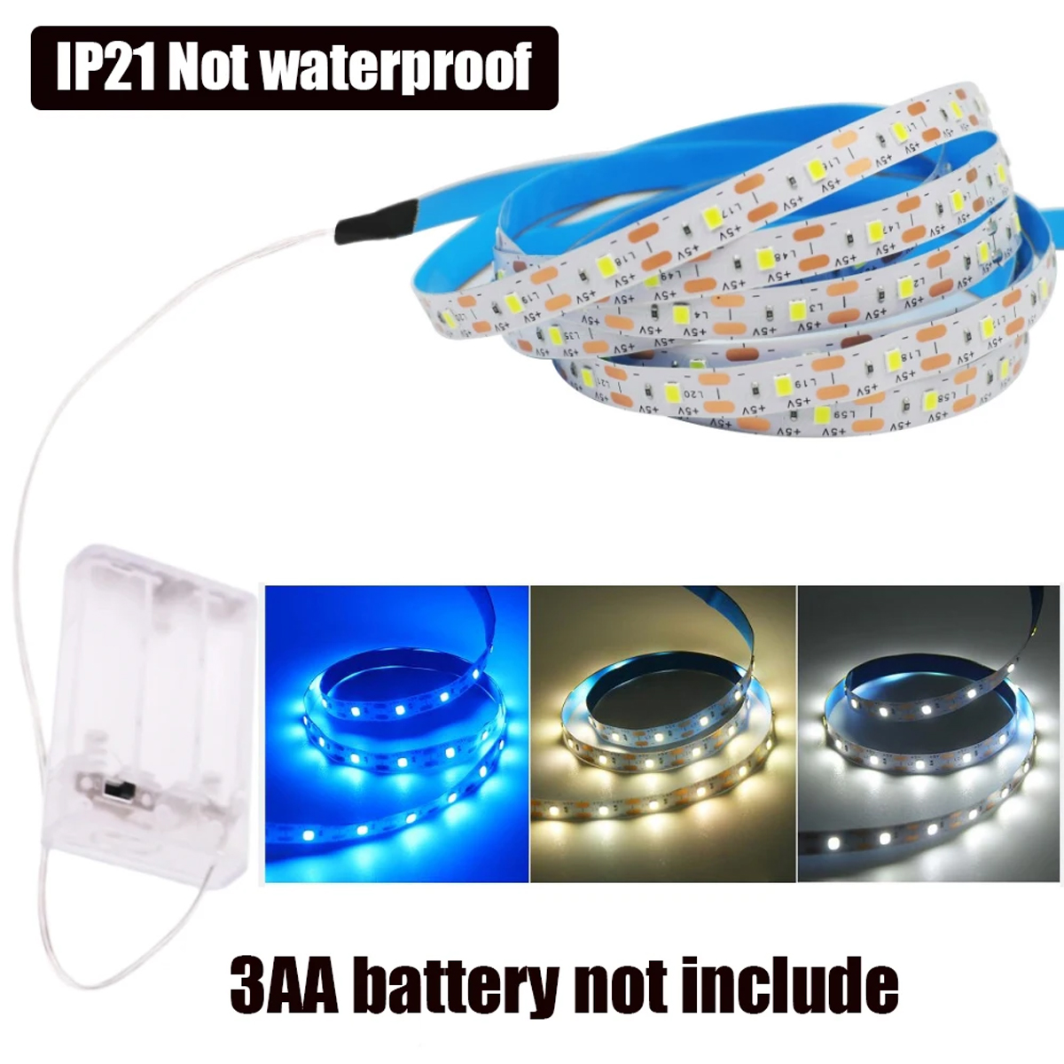 Batteri led-strimmellys 2835 stk . 60 stk. perler /m 5v 8mm boligindretning skab blå baggrundsbelysning lyserød natlampe