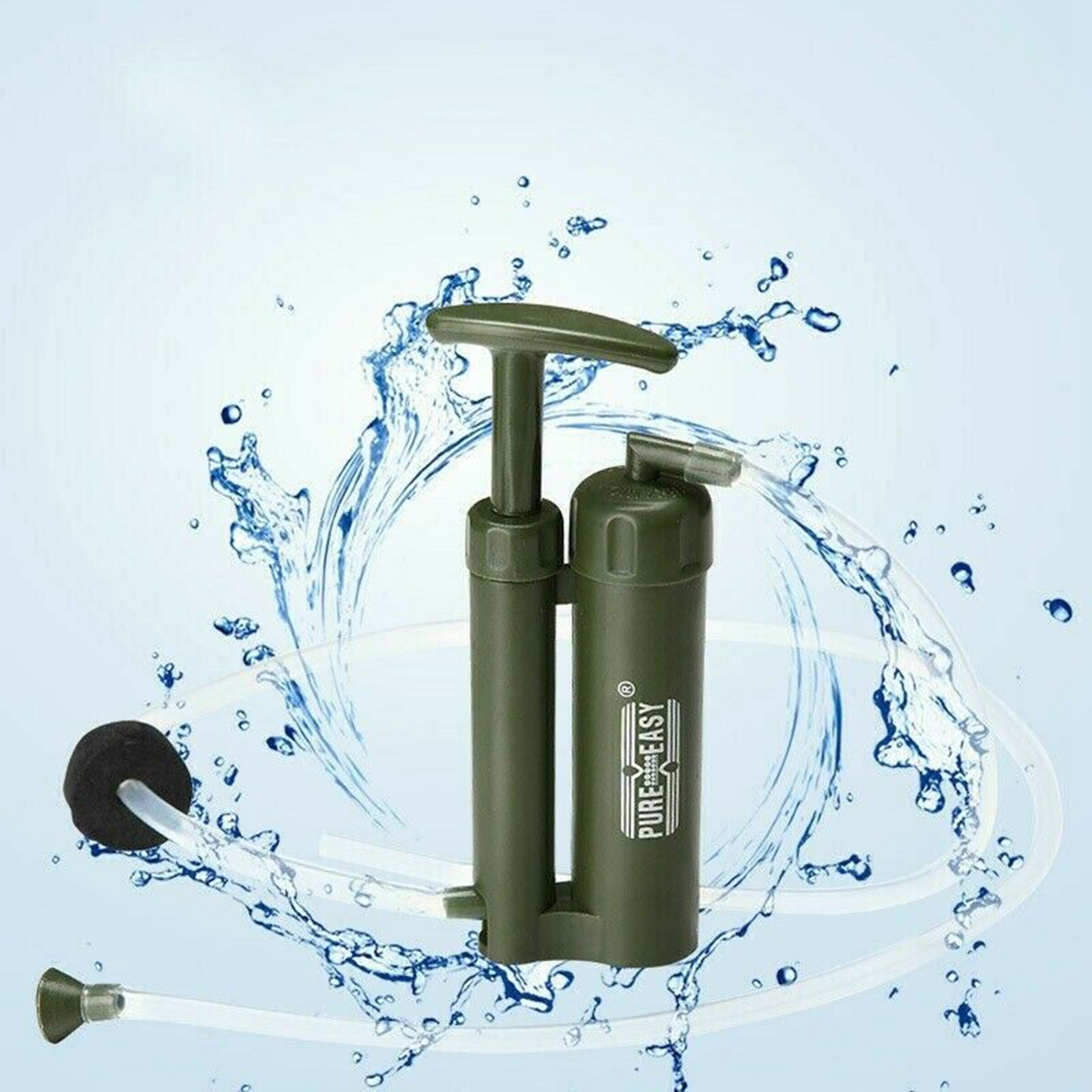 Filtro de agua portátil, purificador de agua Personal de emergencia para acampar, fibra hueca de 0,01 micras con estuche de almacenamiento