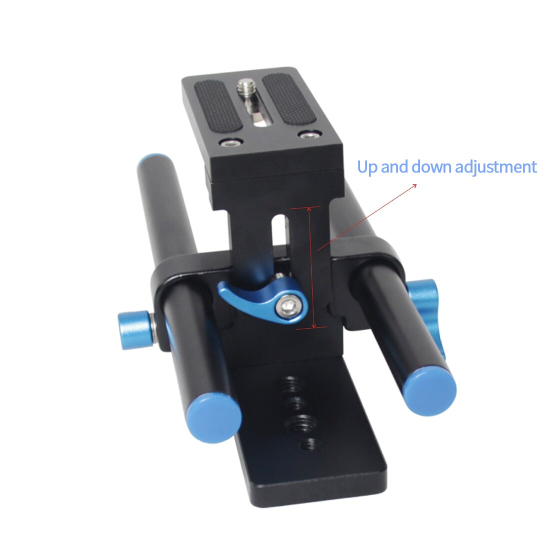 Aluminum Alloy 15mm Rail Rod Support System Baseplate 1/4" Quick Release Plate Mount for Follow Focus Mattebox DSLR Rig 5D2 5D3