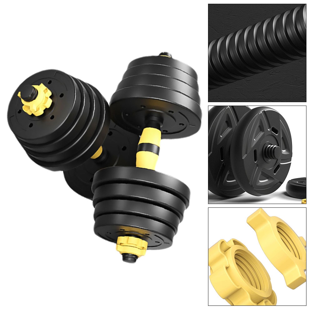 Haltères caoutchoutées, 1 paire, ensemble pratique, Fitness ajustable, Fitness pour femmes et hommes