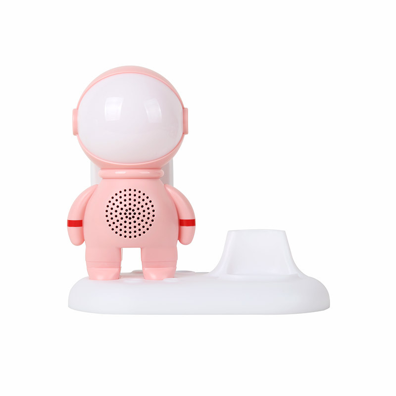 Spaceman Bluetooth Audio Colorful Good Sound Subwoofer Robot Multifunctional Speaker: Pink