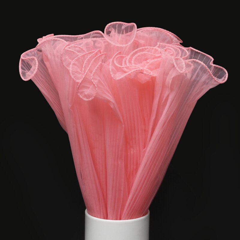 25cm*5yard Spray Yarn Flower Packaging Wave Gauze Lace Gauze Flower Shop Bouquet Floral Flower Packaging Material Net: Chloe meat