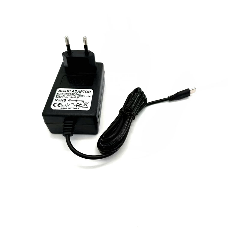 Adaptador de fuente de alimentación Universal, cargador de 24V, 2A, 12V, 3A, 9V, 2A, USB tipo C, DC 5,5mm x 2,1mm/5,5mm x 2,5mm