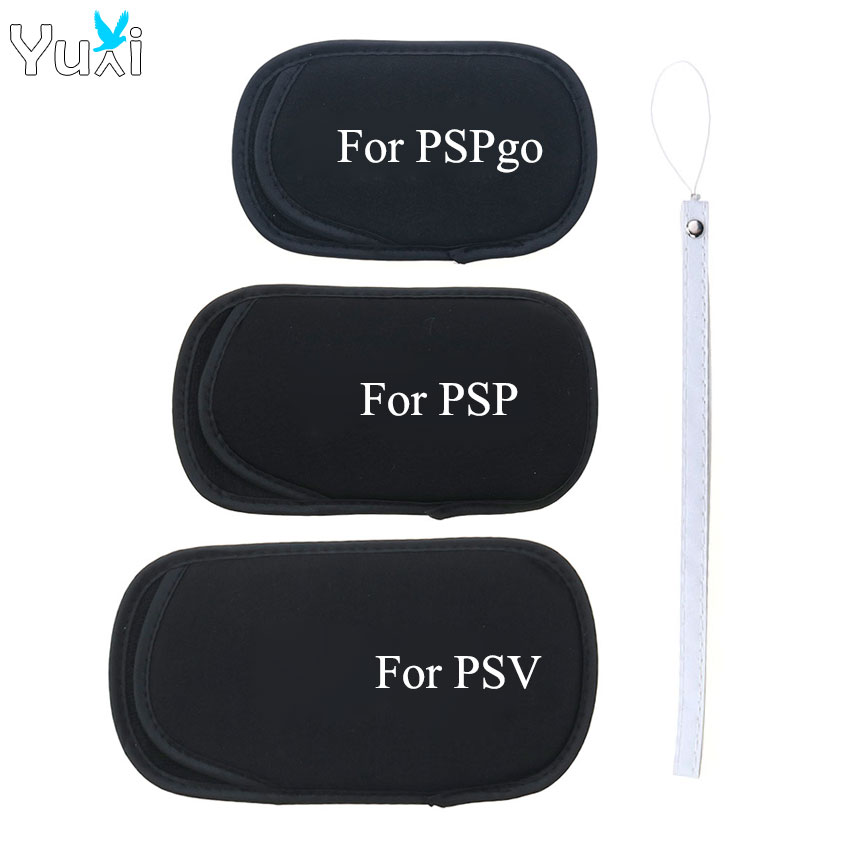 YuXi para PSP 1000 2000 3000 bolsa de almacenamiento de transporte protectora suave funda con cordón de muñeca para consola PSV PSP Go