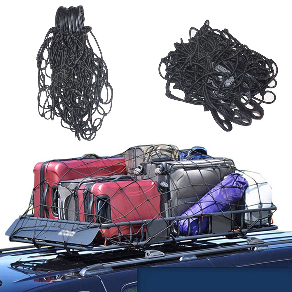 Grand filet universel de stockage de bagages de cargaison de toit de voiture de Latex élastique avec le filet automatique de stockage de bagage de toit de crochets