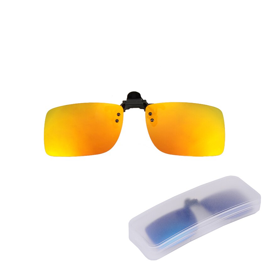 Polarized Clip On Sunglasses Men Women Near-Sighted Driving Night Vision Eyewear UV400 Cycling Fishing Glasses Clip with Box: F04 with box