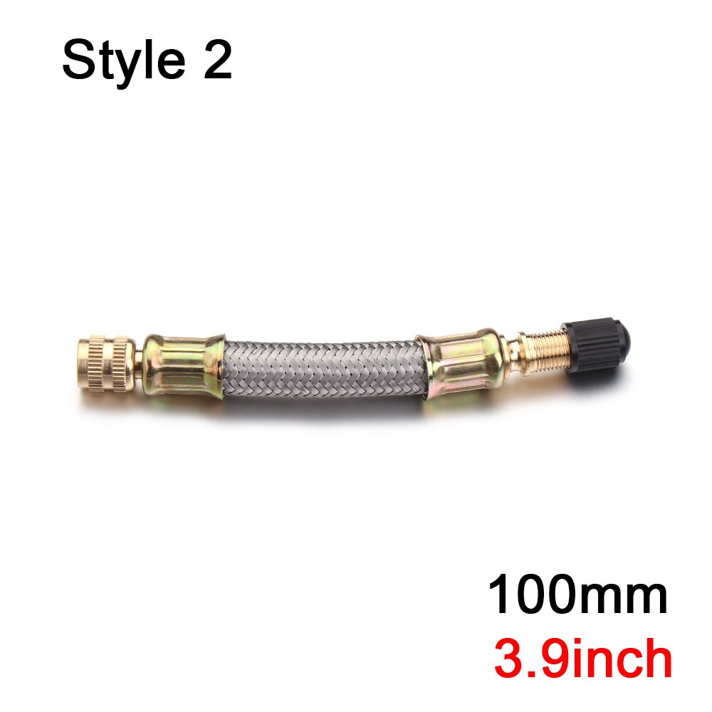 Dysza ze stali nierdzewnej/gumy dla Xiaomi Mijia skuter M365 rozszerzony zawór opony Adapter dysza skuter elektryczny MTB narzędzie rowerowe: Style 2-100mm