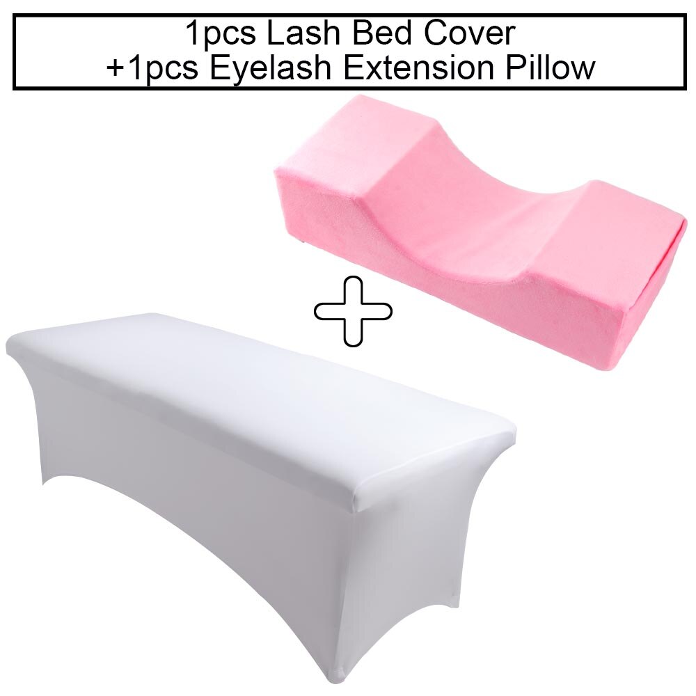 Neck Lash Pillow Eyelash Extension Bed Cover Sheets Grafting Lashes Eyelashes Extension Memory Foam Beauty Salon Makeup Tools: Pink set 6