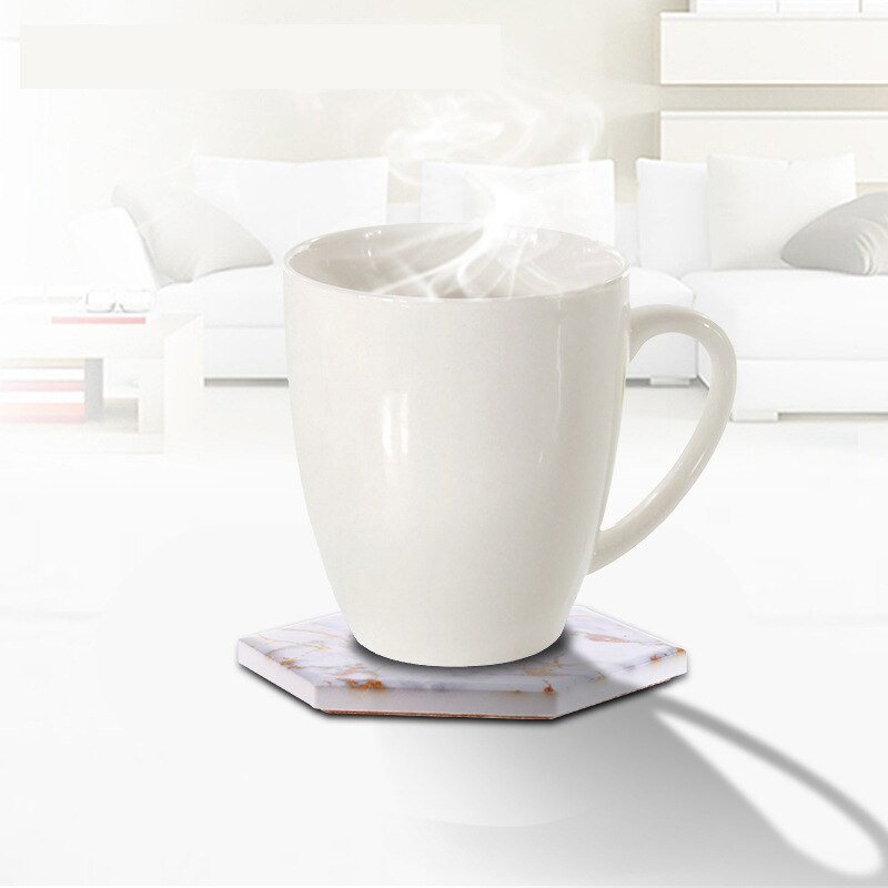 8 PC Coasters for Drinks Absorbent with Holder Ceramic Stone Drink Coasters with Cork Base Absorbent Coaster Set