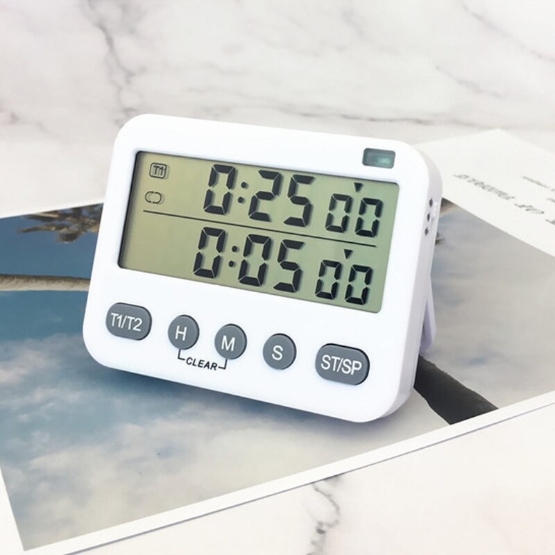 Magnetic Countdown Timer w/ Seconds Dual Digital Timer LCD Big Digits for Workout Office Gym Study 62KD