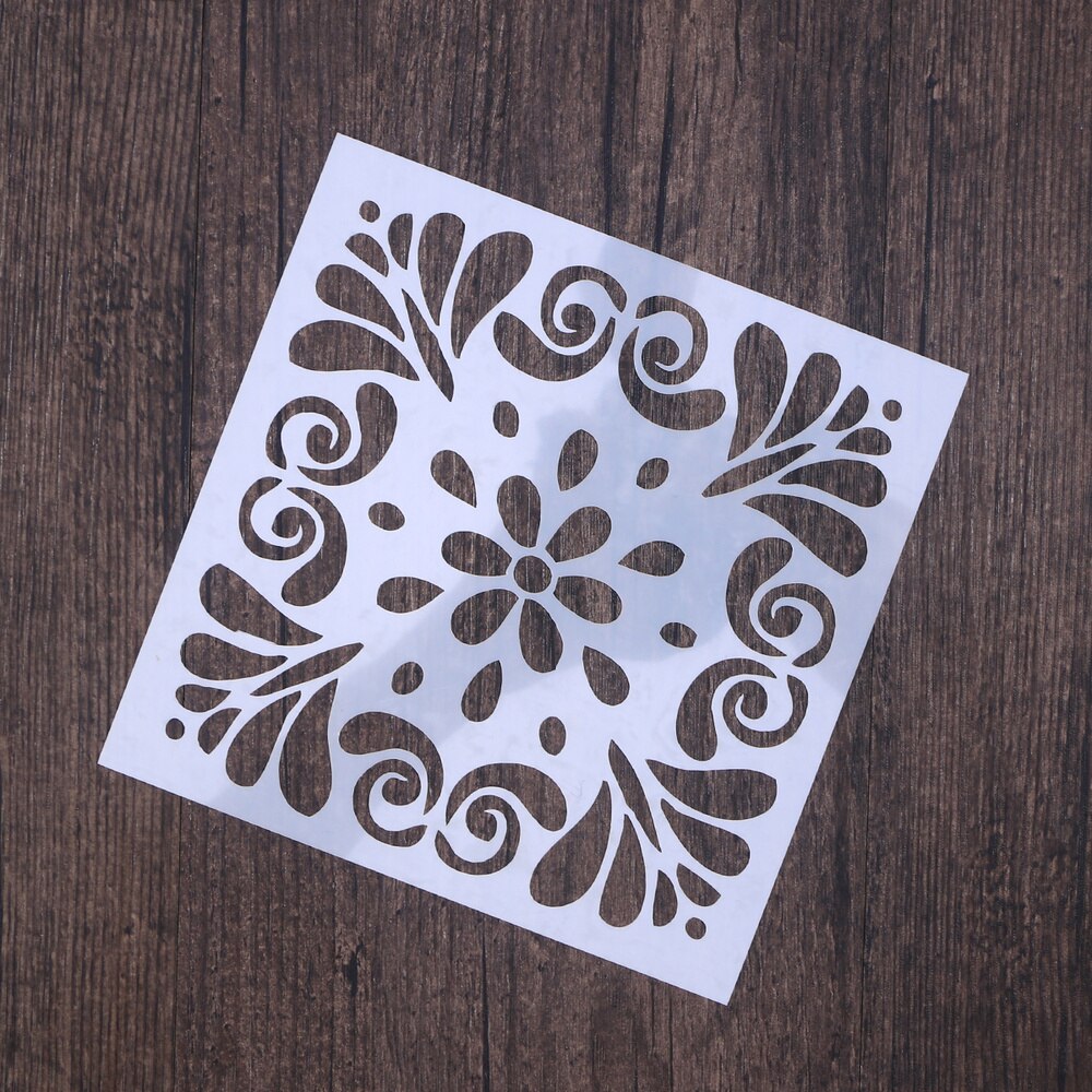 4 Sheets Stencils Set Cut Painting Stencil Floor Wall Tile Fabric Wood Stencils Drawing Templates Hallow Painting Stenci