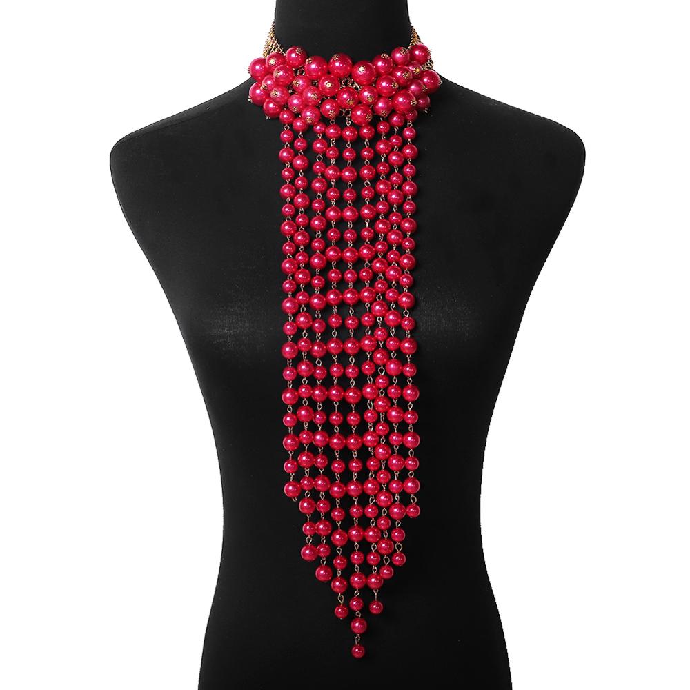 Miwens Luxe Unieke Gesimuleerde Pearl Body Kettingen Sieraden Voor Vrouwen Bridal Wedding Big Verklaring Jewelrys Brand: Necklace20
