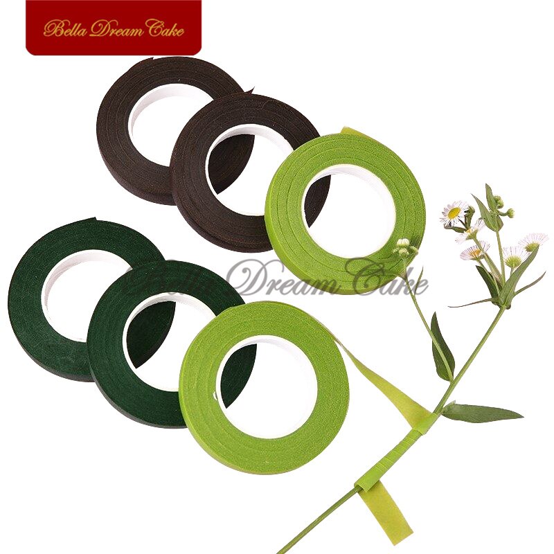 30yd/ ruller fondant blomsterstilk papir teip håndlaget blomsterstang pakke inn elastiske teip blomsterhandler bryllup forsyninger kake dekorasjonsverktøy