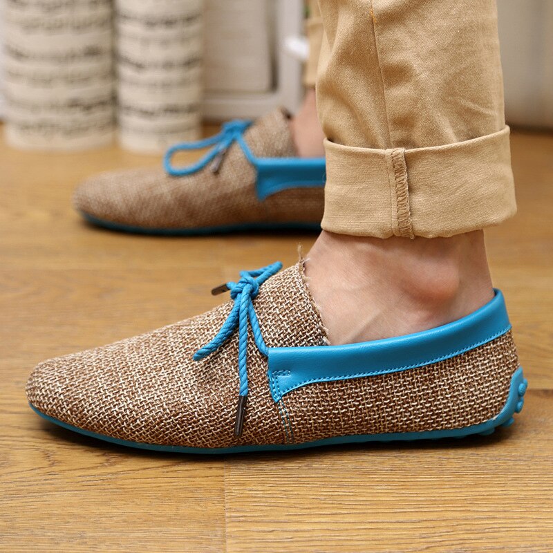 Herenschoenen zomer sneakers ademende casual schoenen veterschoenen heren mesh schoenen grote maten: Blauw / 8