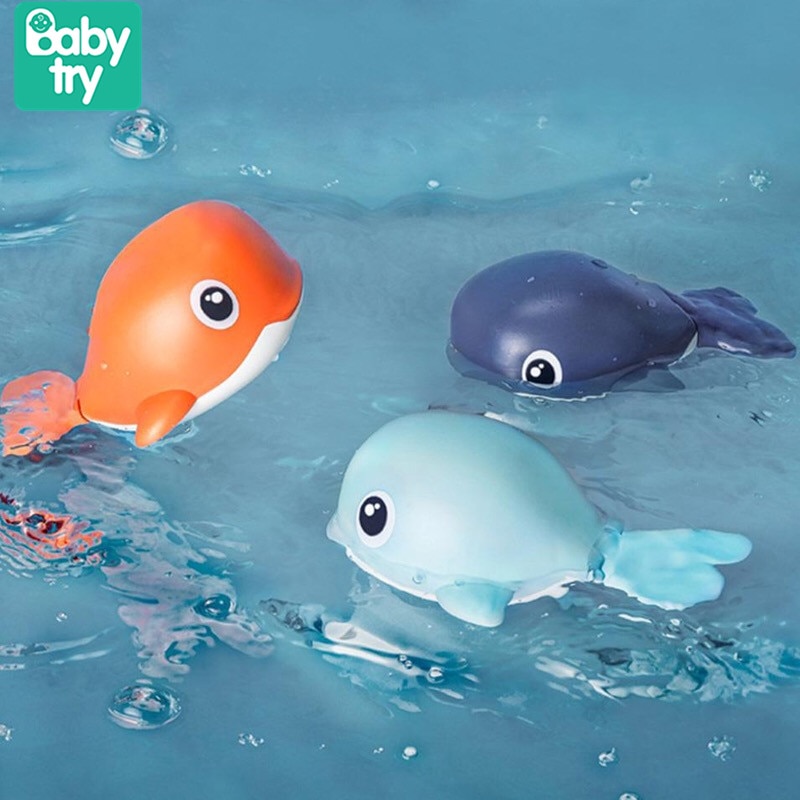 Clockwork Animals Whale Duck Classic Baby Water Toy Infant Wind-up Chain Frog Kids Beach Bath Toys for Bathroom Swimming Pool