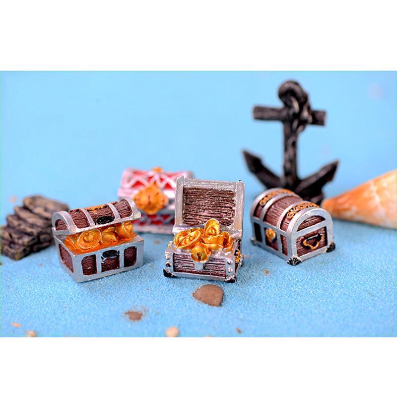 4Pcs Miniature Treasure Box Practical Miniature Durable Treasure Box Undersea Decoration Jewelry Chest for Aquarium Fish Tank