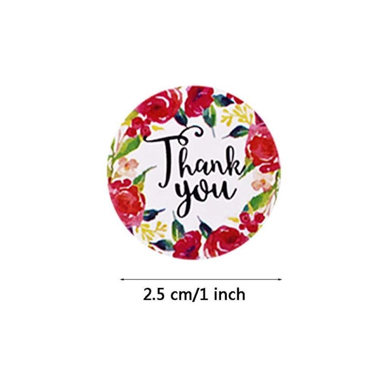 500pcs 4 Or 8 Designs Floral Thank You Stickers Wedding Favors Party Handmade Scrapbooking Packaging Seal Labels Stationery