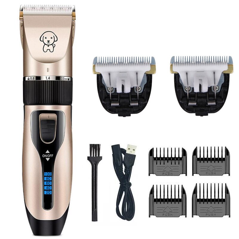 Professionele Pet Clipper Dieren Elektrische Schaar Clipper Katten Hond Tondeuse Keramische Snijder Tondeuse Voor Honden: add 2pcs blade