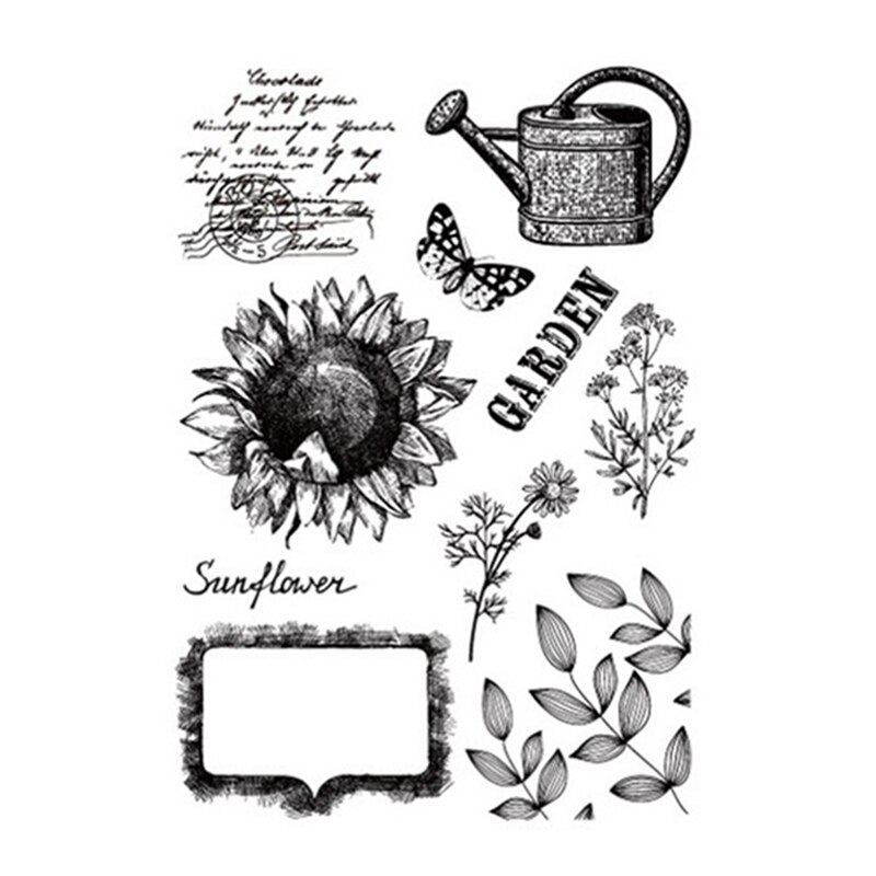 Flower Clear Stamp Leaves Rubber Stamps Transparent Silicone Seal for DIY Scrapbooking Photo Album Decorative Crafts Stamps: SE03