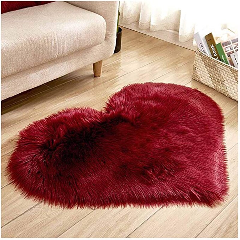 Område tæppe ultra bløde fluffy tæpper skridsikre tæpper luksuriøse tæpper moderne boligindretning til soveværelse stue: Rødvin