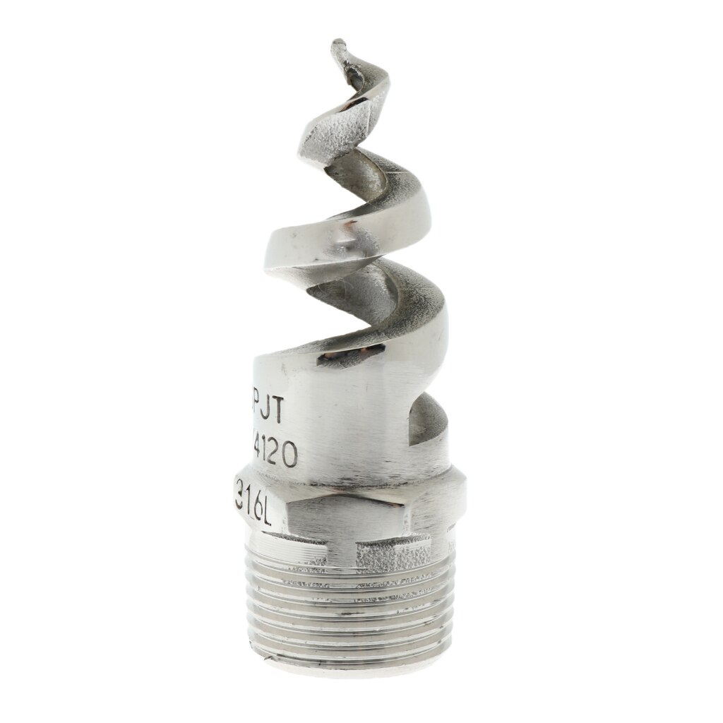 3/4 Inch Male Thread 316 Stainless Steel Spiral Spray Jet Nozzle 120-Degree - Easy to Install