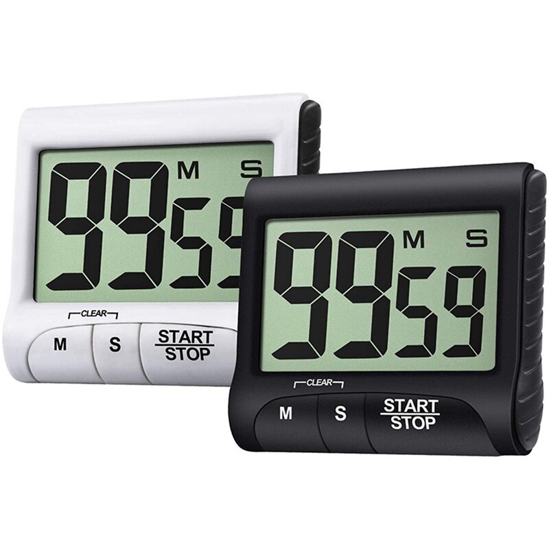 1 Set Digital Kitchen Timer Large Display Kitchen Timer netic & 1 Set Wooden Stars Moon Lamp Children'S Night Light