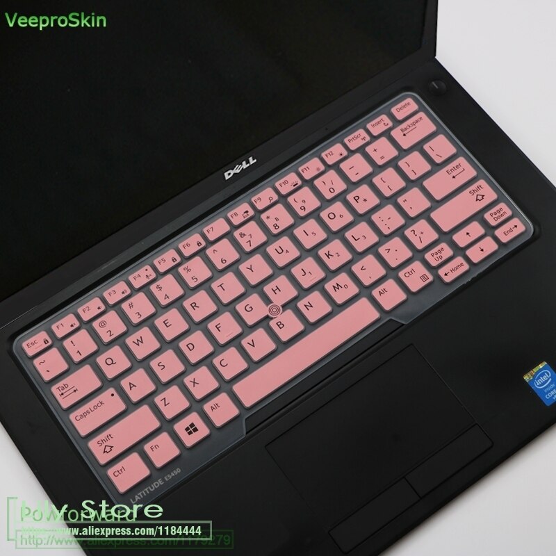 For Dell Latitude 7490 3340 E3340 E5450 E5470 E7450 14 inch Laptop Notgebook Keyboard Cover Protector Skin: pink