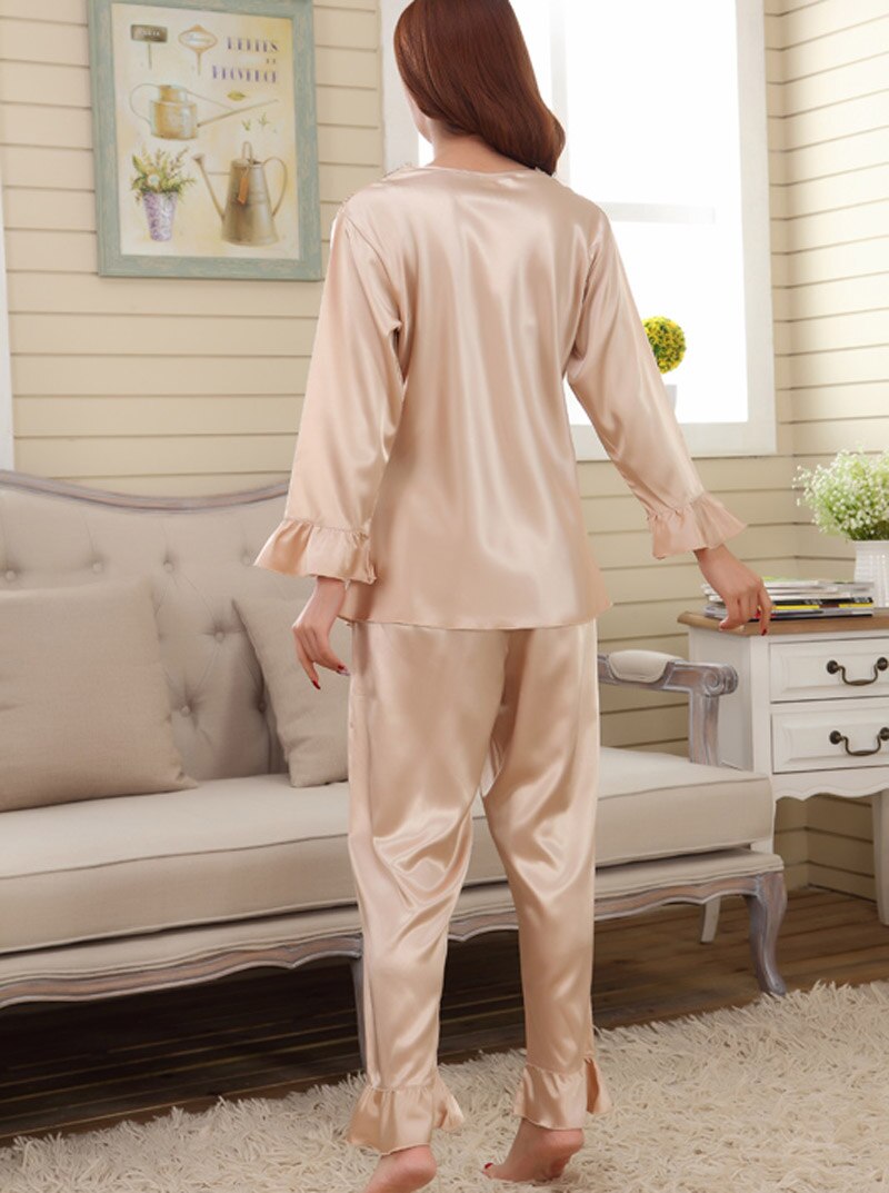 faux silk men sleepwear mens pajamas Men's Sleep & Lounge male Pajama Sets satin men pyjamas men nightgown chinese silk pajamas