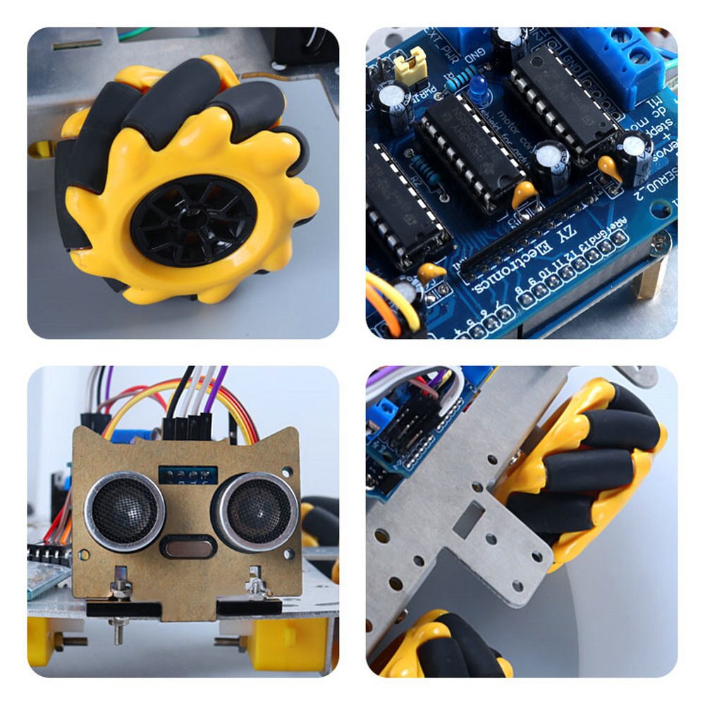 4WD DIY Smart Robot Car With Bluetooth,Ultrasonic module For Arduino Education Programming for CH340 Uno R3 with Tutorials