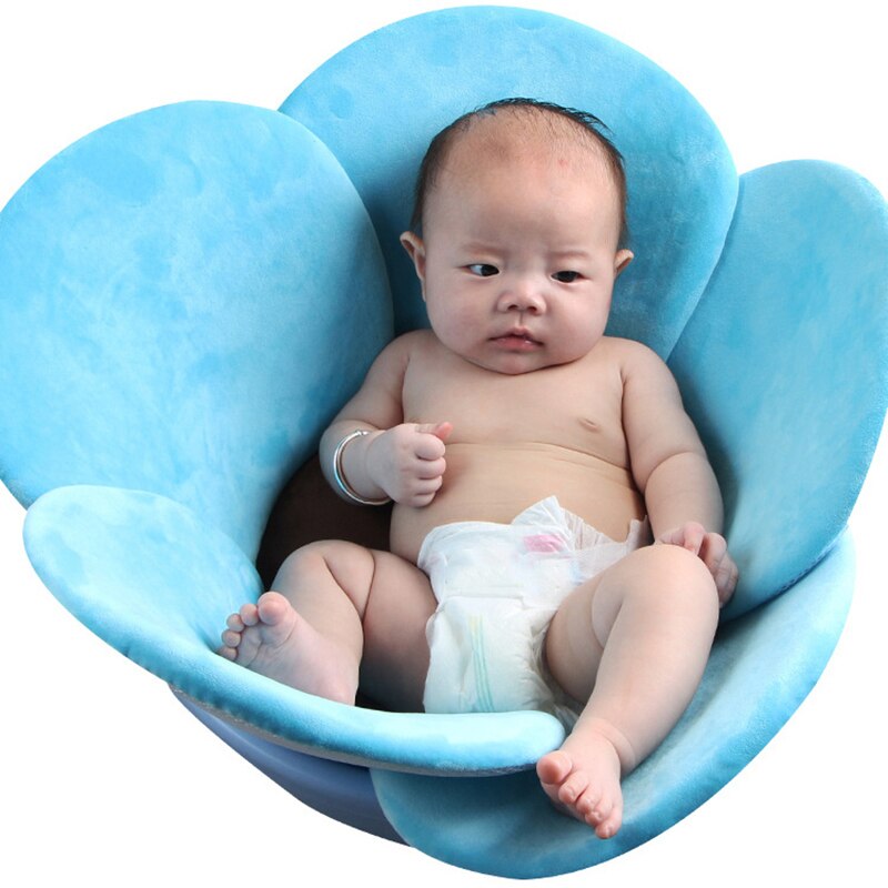 Flor de baño de bebé bañera infantil cojín suave soporte tumbona de fácil secado y antideslizante Mat JA55