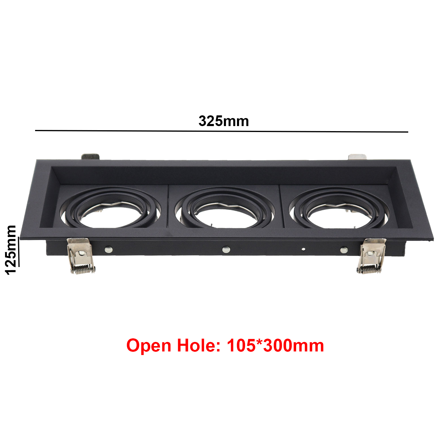 LED 6W Eyeball Casing MR16 Bulb Frame Downlight GU10 Ceiling Down Light Lampu Siling Square Black White Fixture: Warm White