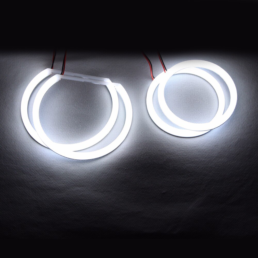 Biała dioda doprowadziło SMD anioł oczy bawełniana lekka aureola pierścionki dla BMW E90 3seria 2X(131mm + 106mm) reflektory samochodowe akcesoria robić lampa DRL: bawełna
