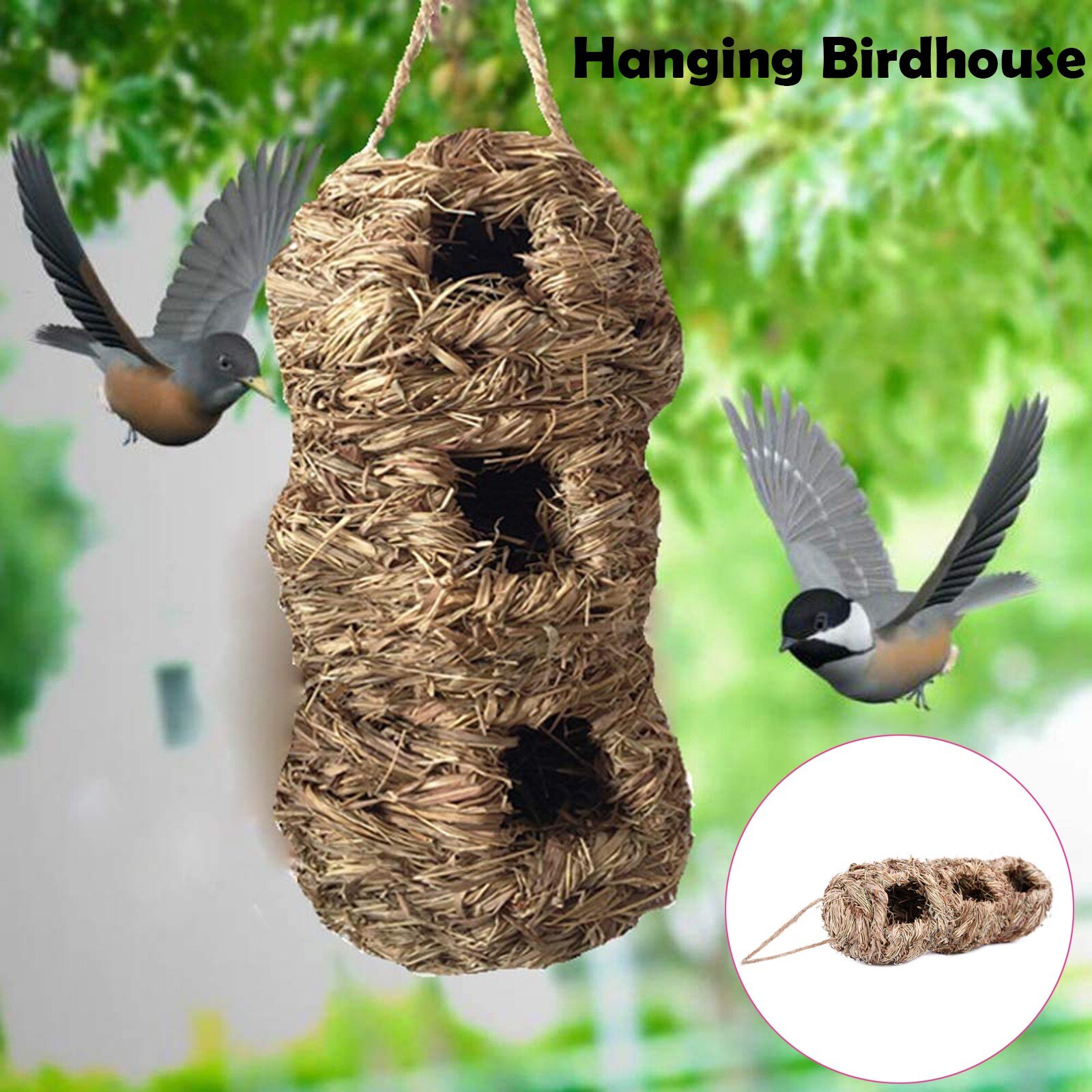 Hummingbird House Hand Woven Hummingbird Houses Nests Small Hanging Birdhouse
