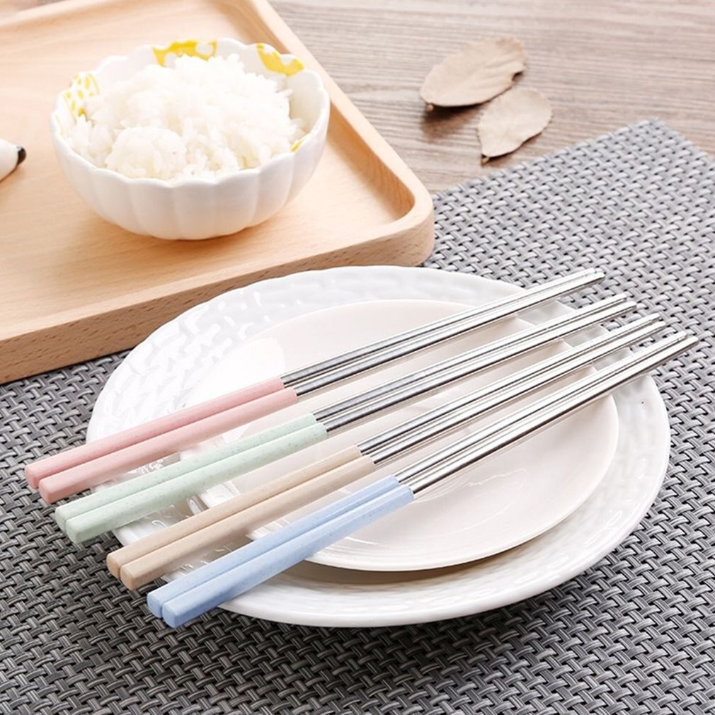 Chinese Style Non-slip Kitchen Tool Tableware Chopsticks Stainless Steel Household Cooker 19cm Traditional