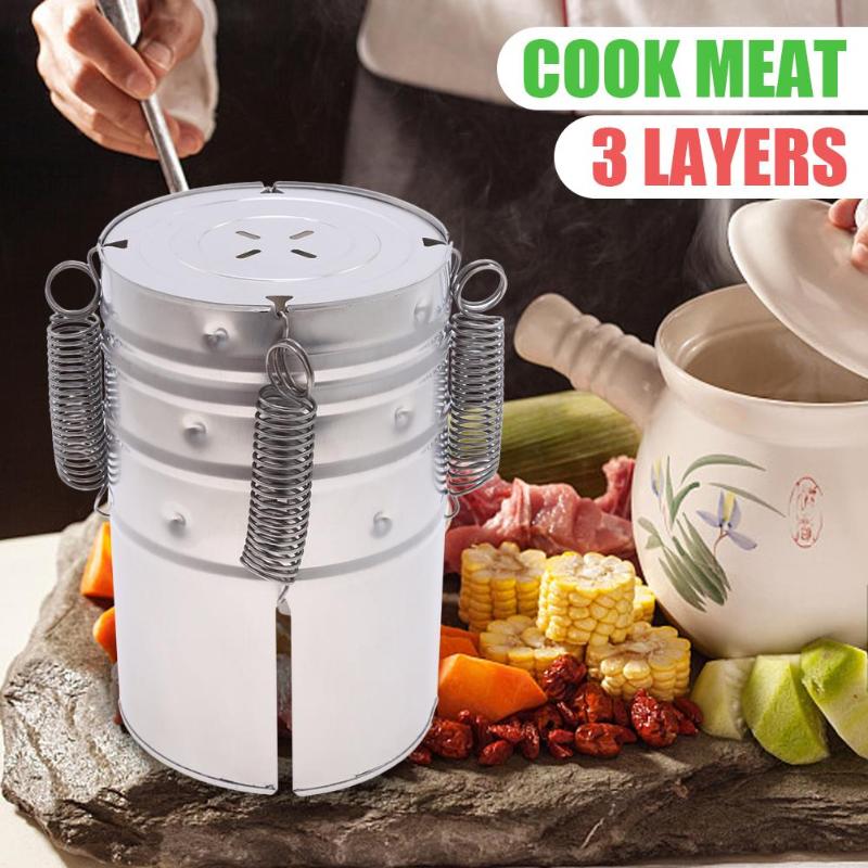 3 capas redondo de acero inoxidable prensa de jamones hacer la máquina de carne de pescado aves de corral cocina herramienta de cocina para carne pescado mariscos