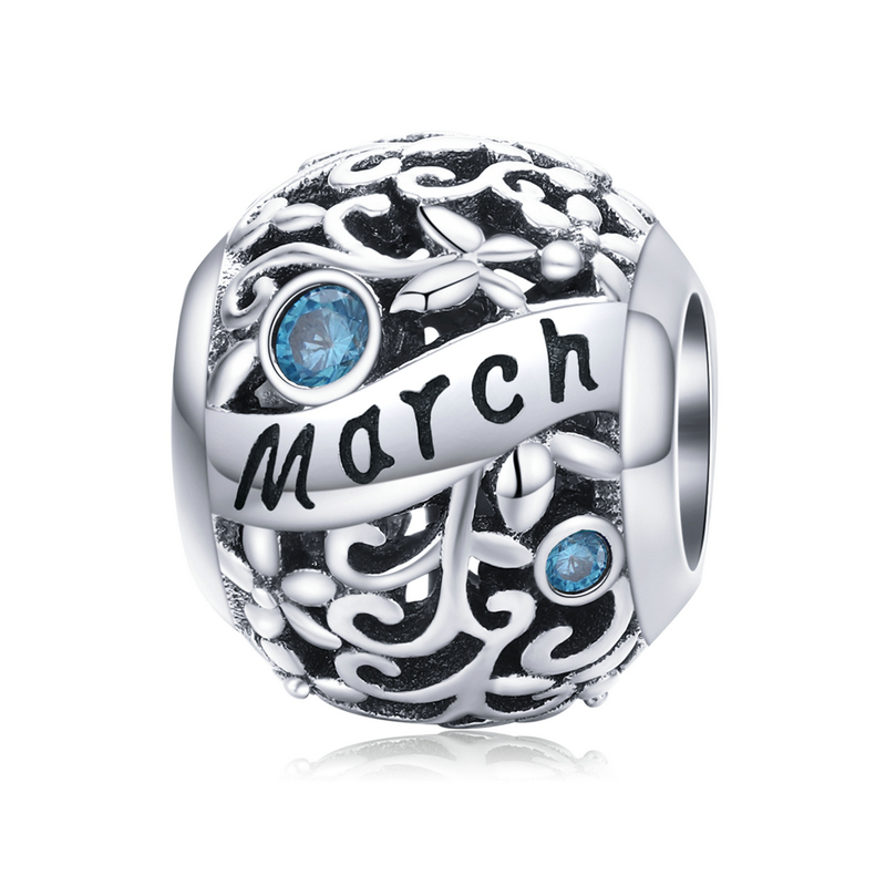 WOSTU-perles rondes en argent Sterling 925 en Zircon, breloques pour 12 mois, bijoux à pendentif, d'anniversaire: CQC1385-3