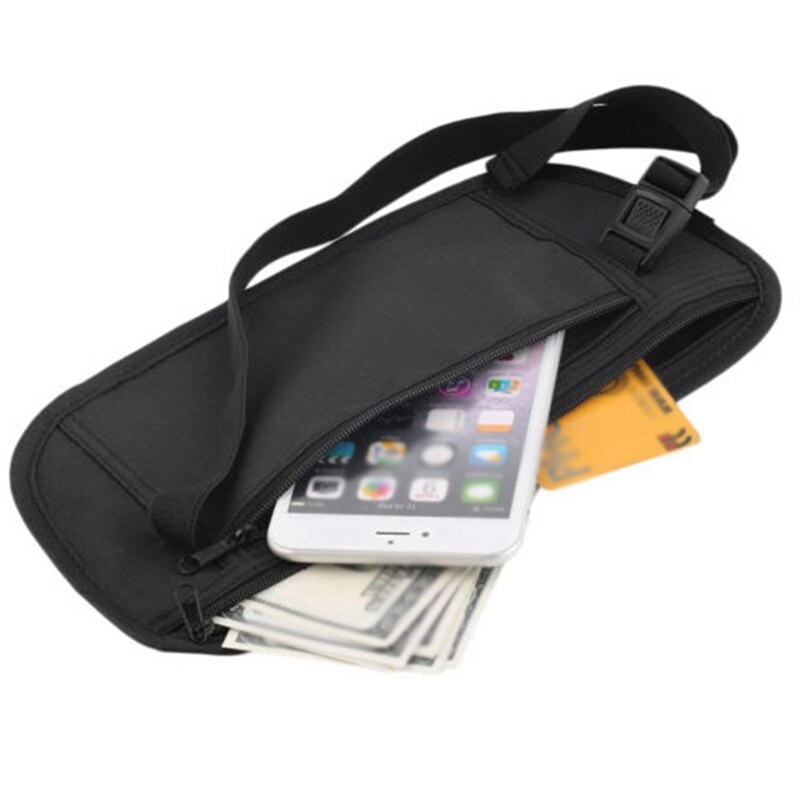Outdoor Sporttas Onzichtbare Rits Taille Pocket Verborgen Pocket Reizen Opbergtas Taille Strakke Veiligheid Portemonnee Riem Tas