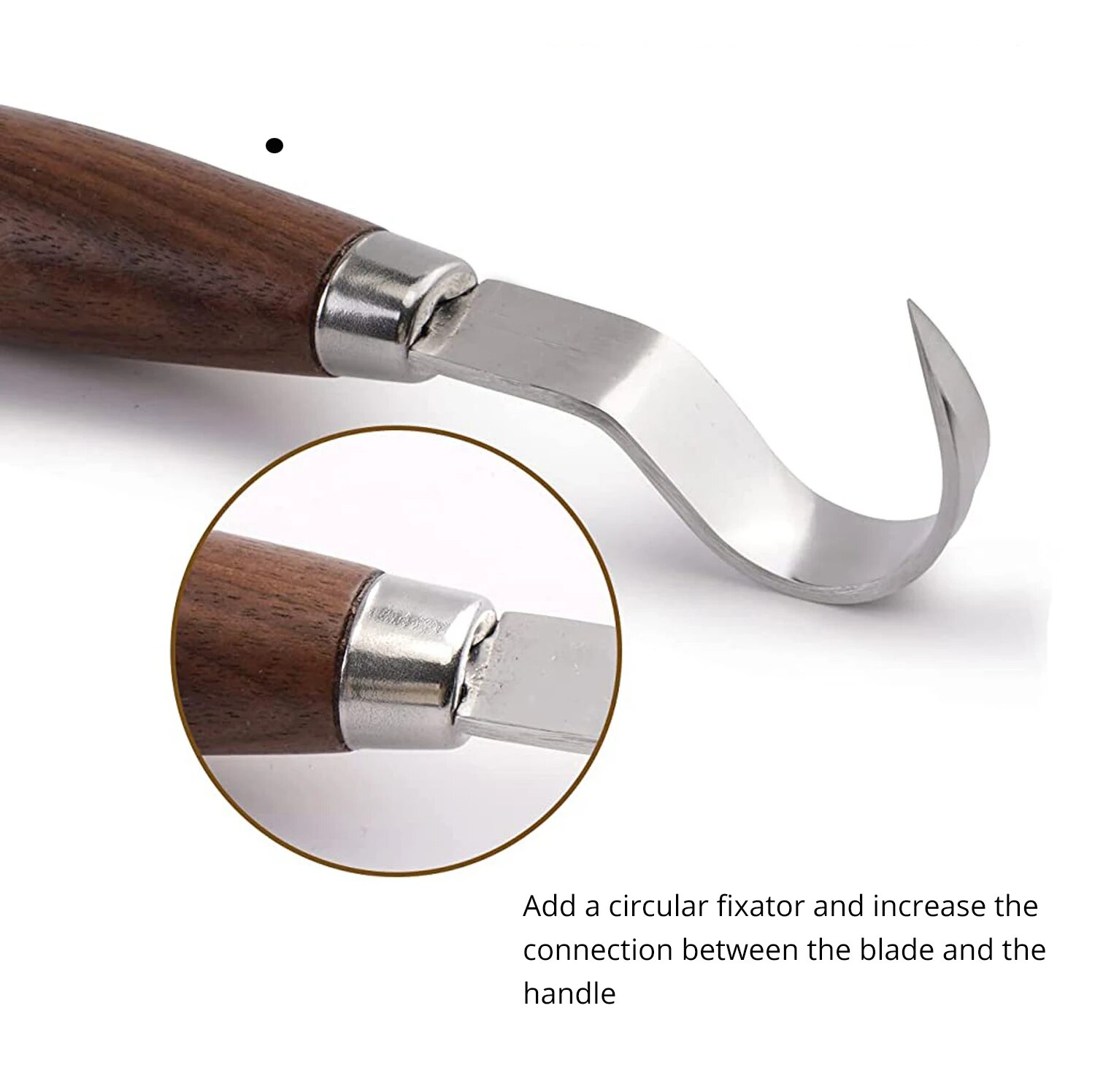 Juego de cuchillos para tallar carpintería, cuchillo con gancho DIY, herramientas de tallado , raspador de madera curvo, madera duradera, 1 ud.