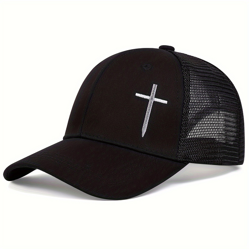 Hüfte hüpfen Baseball Gittergewebe Deckel Kreuz stickerei Baumwolle Snapback Hütte Papa Hütte Einstellbar Männer Frauen Sommer Ich bin freien Sonnenhüte: Schwarz