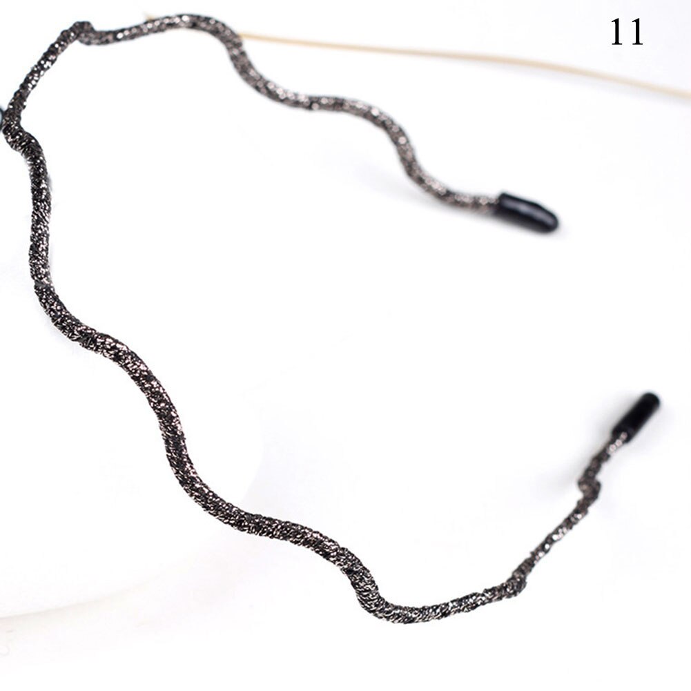 Vrouwen chique super dunne glitter haaraccessoires golvende glanzende metalen kleur hoofdband zomer haarband voor vrouwen en meisjes: 11