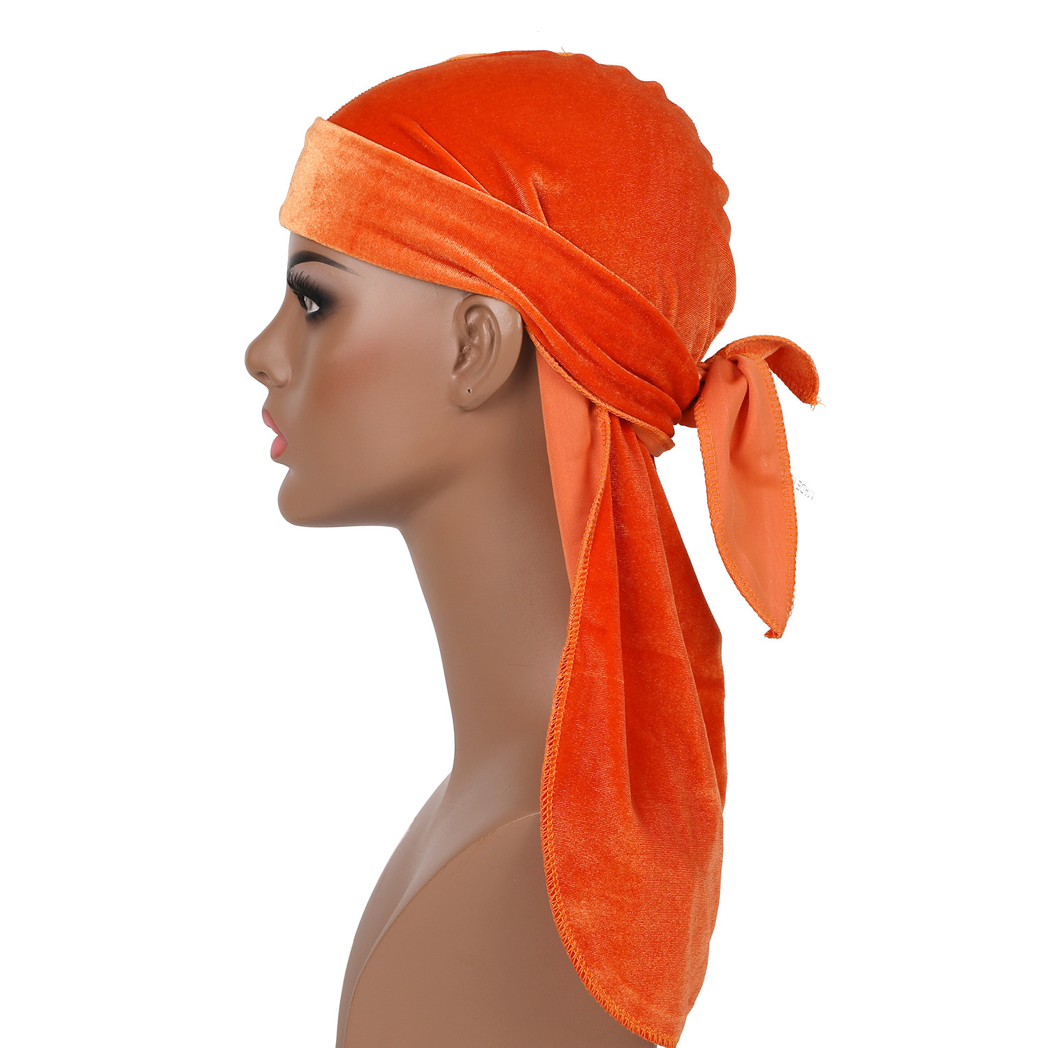 Durag – Bandana respirant en velours pour hommes et femmes, couvre-chef à longue queue, solide, bandeau de basket-ball de rue, Hip hop,