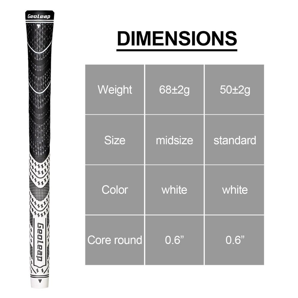 Geoleap ACE-C Golf Grips 10 Stks/partij, Hybride Golf Club Grips, Multi Samengestelde, Standaard, 10 Kleuren Optioneel,: WHITE