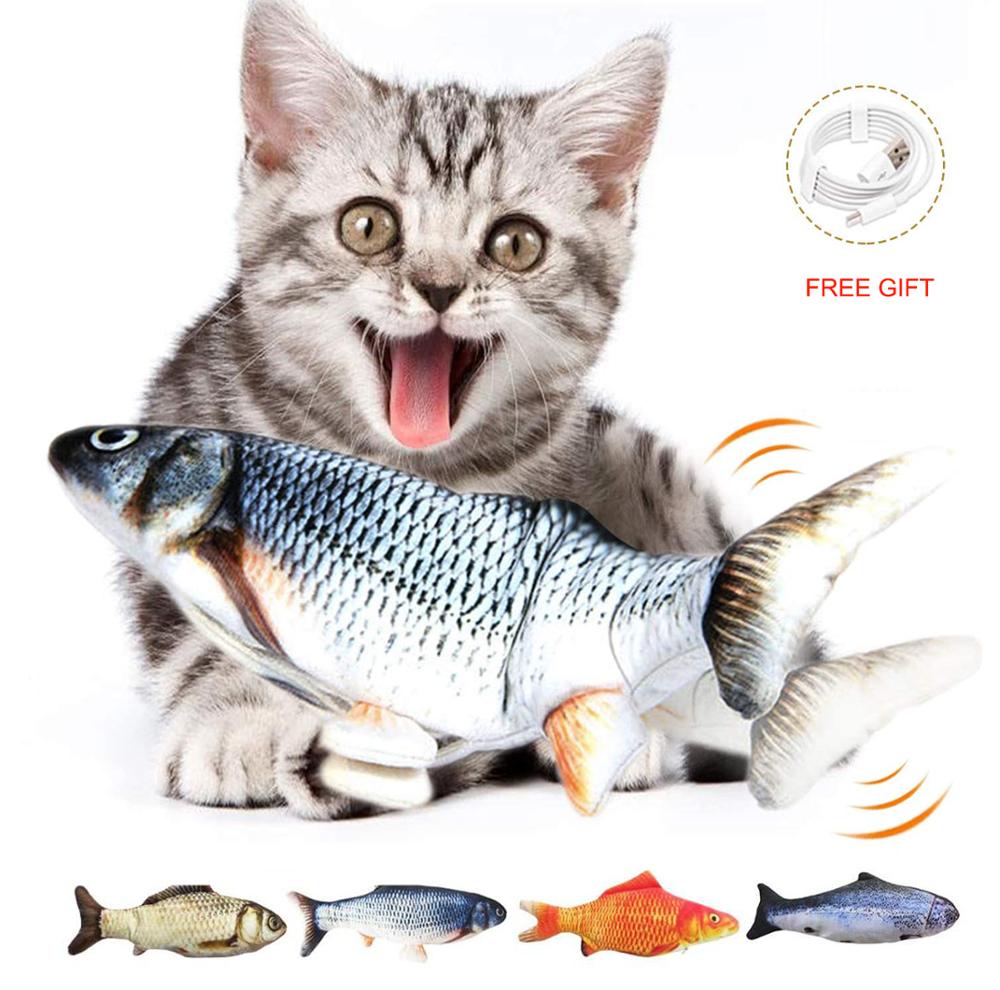 ziehen um Fisch Elektrische Spielzeug Für Katze USB Ladegerät Interaktive Katze Kauen Biss Spielzeug Katzenminze Liefert Kätzchen Fisch floppen Katze Wedelt spielzeug