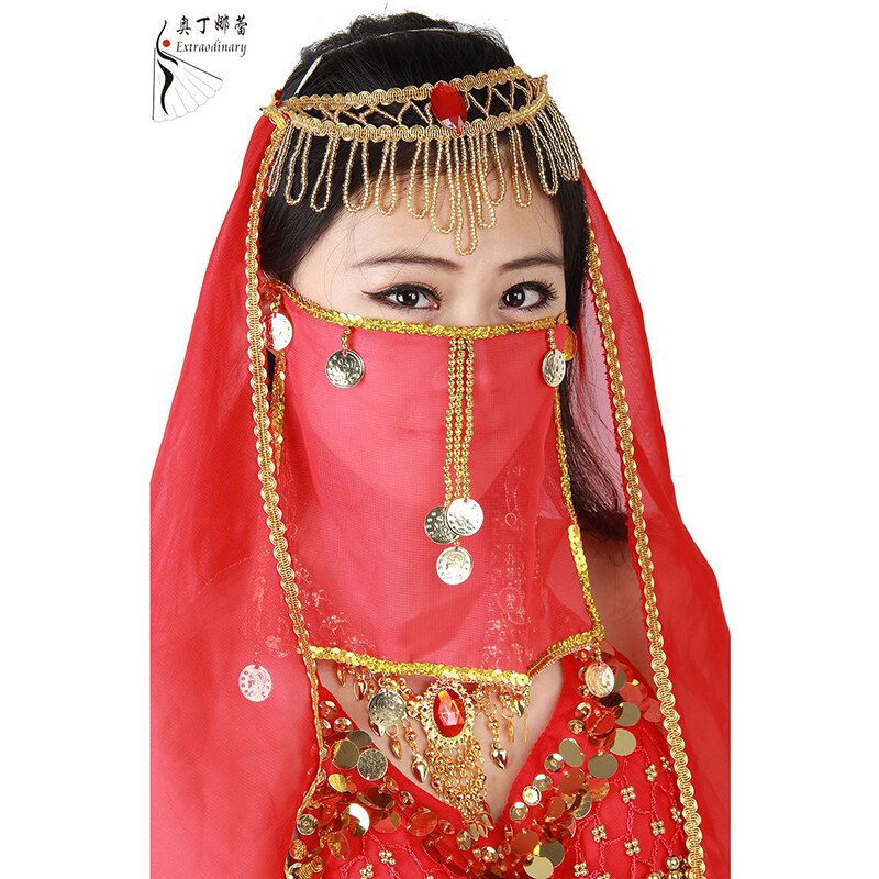 Dancewear Performance Belly Outfit Sequin Accessory for Ladies Belly Dance Veil #B08