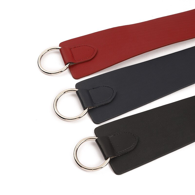 Cinturón ancho de cuero PU para mujer, corsé Obi fino con lazo rojo y negro, cinturón de ocio para damas, vestido de novia, cinturones de mujer