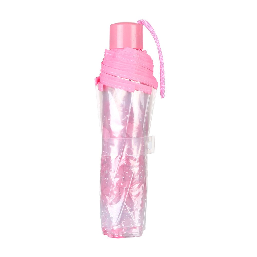 Eva Transparent Umbrella Clear Umbrella Cherry Blossom Mushroom Apollo Sakura 3 Fold Umbrellas #T1G