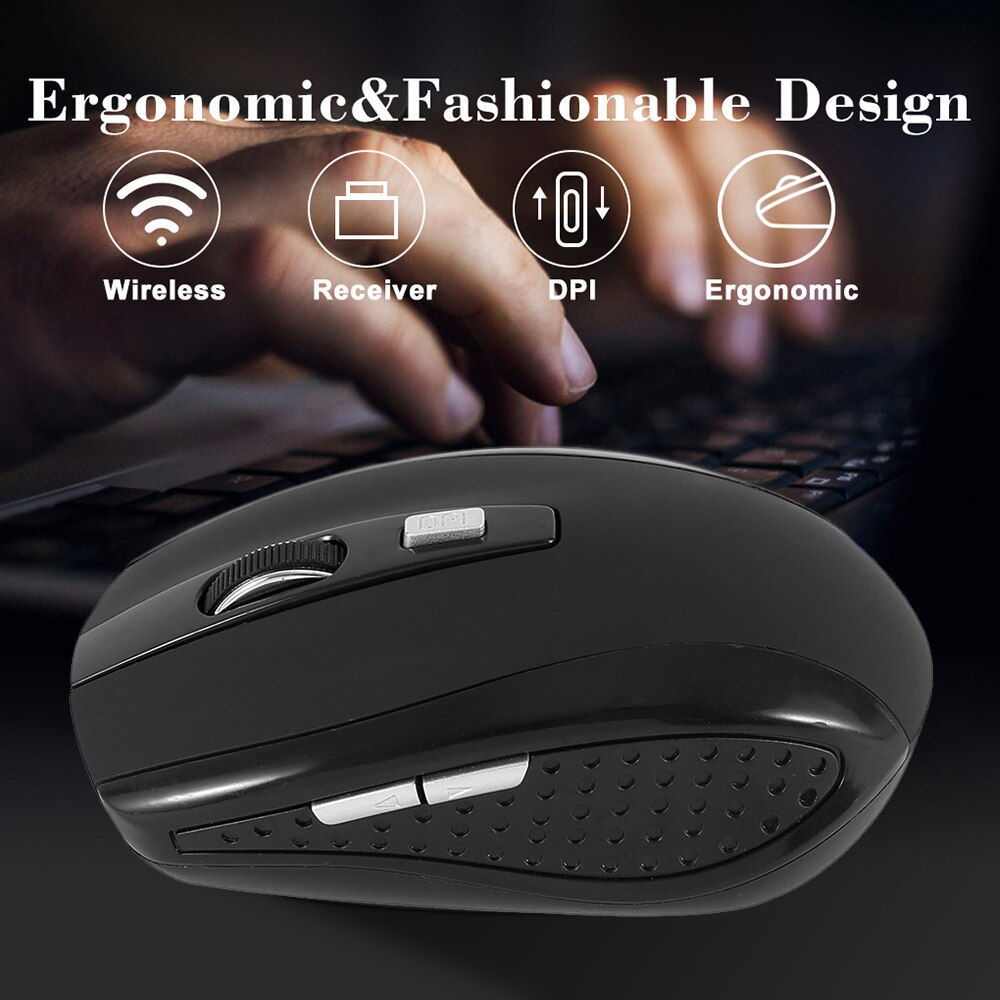 Draadloze Muis 2.4Ghz Draadloze Gaming Muis Met Usb-ontvanger Ergonomische Muis Home Office Game Muizen Voor Pc Laptop