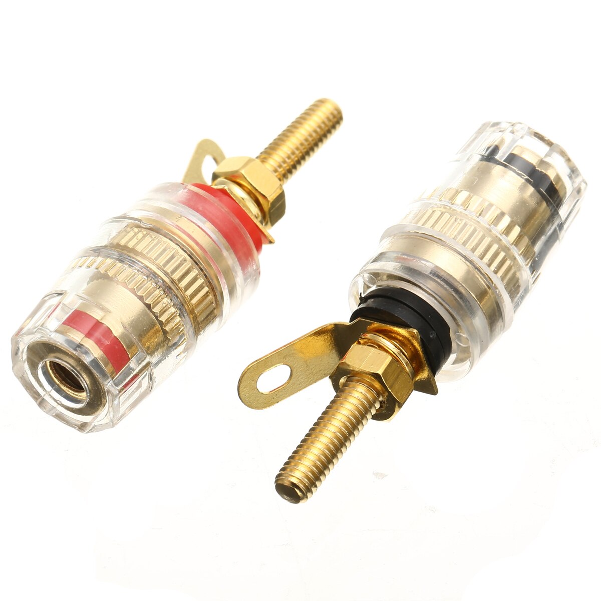 8pcs/lot 42mm Gold Plated Speaker Terminal Binding Post Amplifier Connector Suitable for 4mm Banana Plug